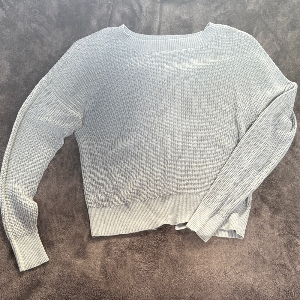 Light Blue Open Back Sweater